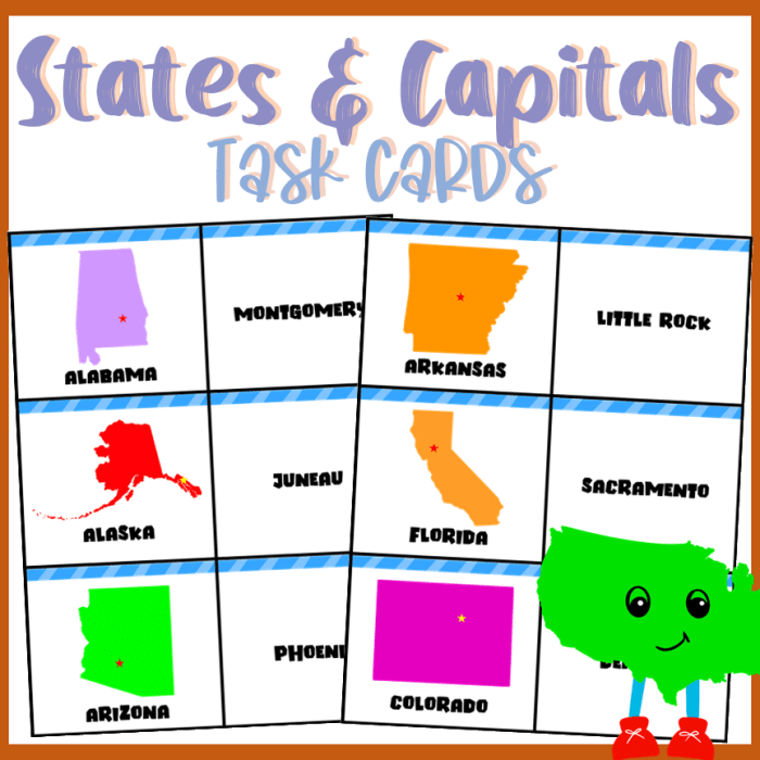 State and capital flashcards printable